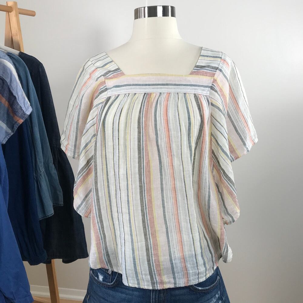 Beachlunchlounge • Zoey Striped Flutter Sleeve Top